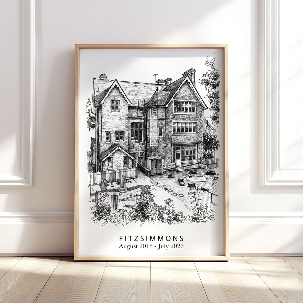 Personalised Heavy Pencil Sketch Venue Print