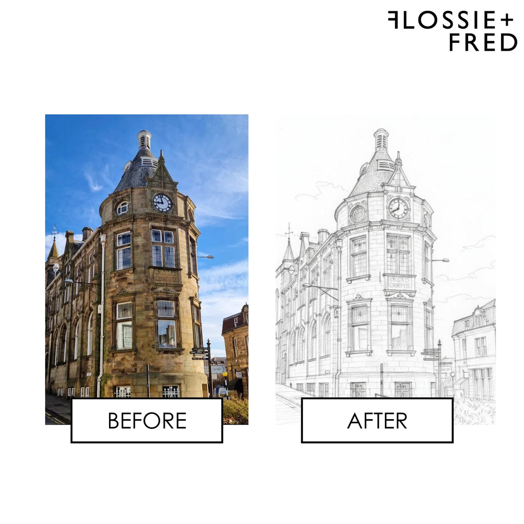 Personalised Fine Line Pencil Sketch Venue Print