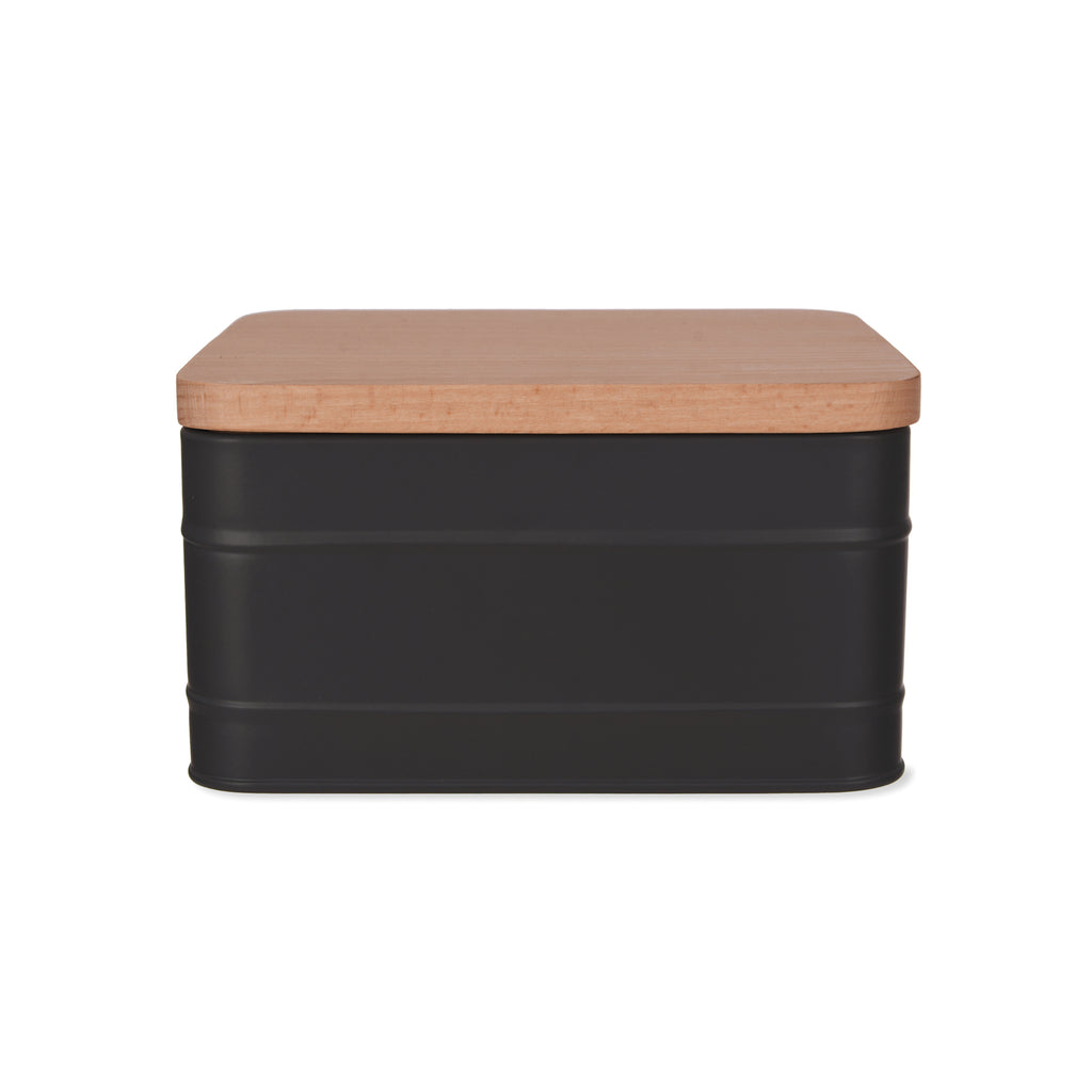 Charcoal Grey Cake Tin with Wooden Lid - GardenTrading