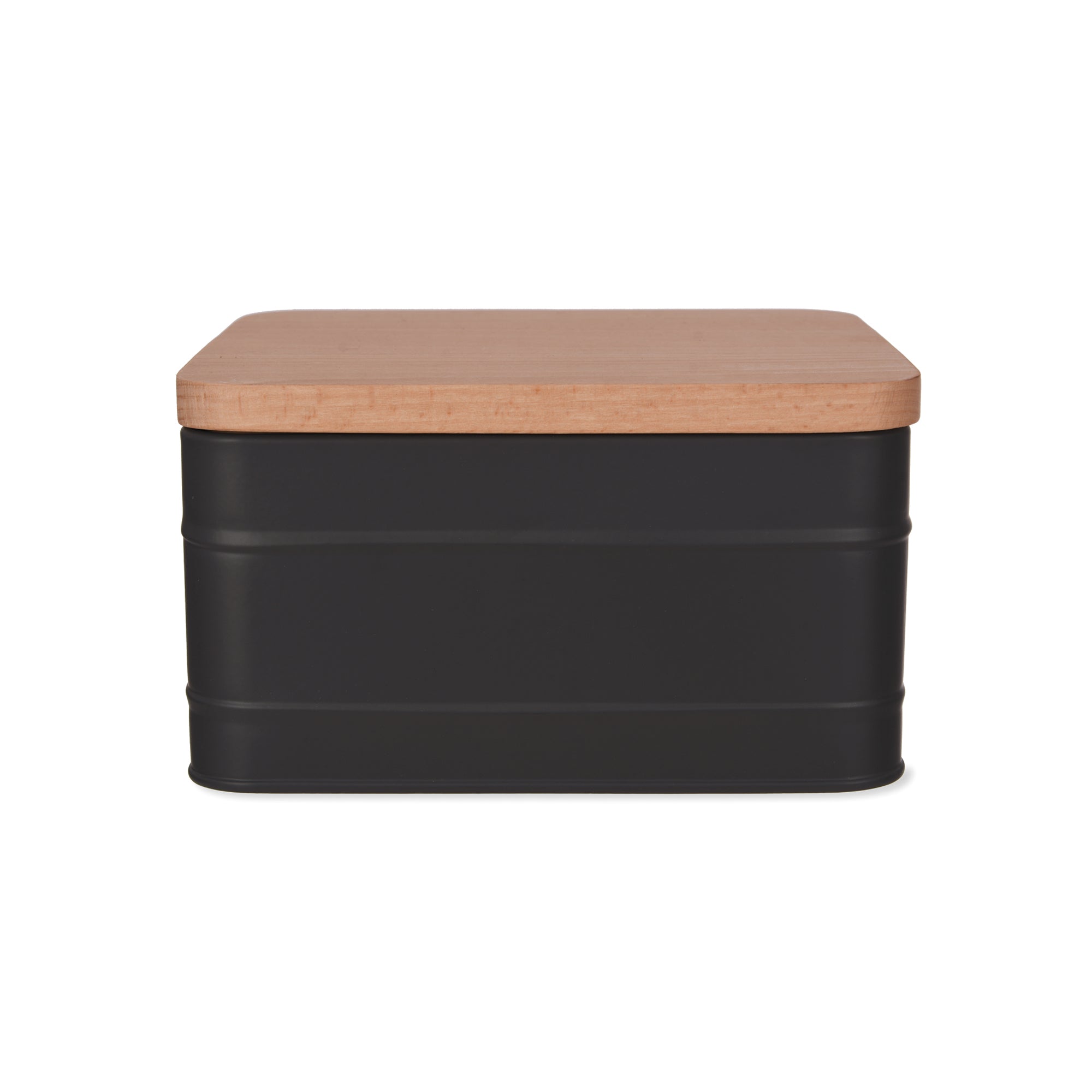 Charcoal Grey Cake Tin with Wooden Lid - GardenTrading