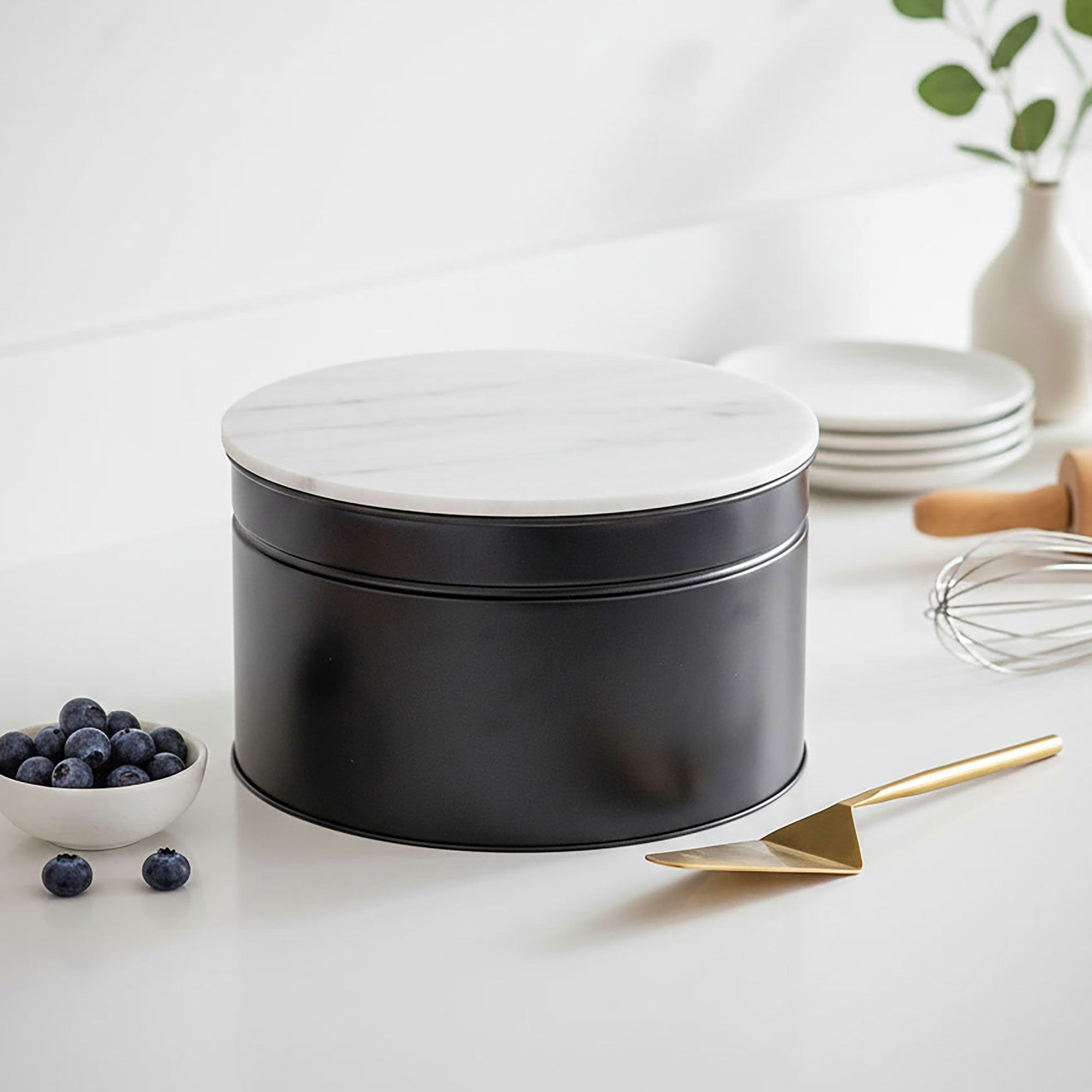 Cake Tin with Solid Marble Lid