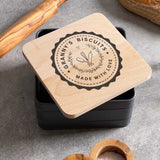 Personalised Cake Tin with Wooden Lid