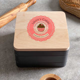 Personalised Cake Tin with Wooden Lid