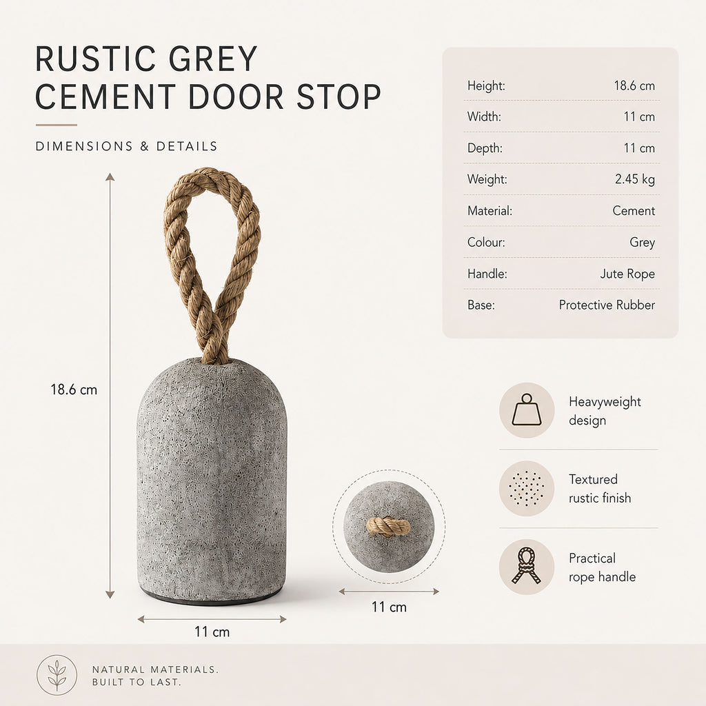 Industrial Cement Doorstop - Grey