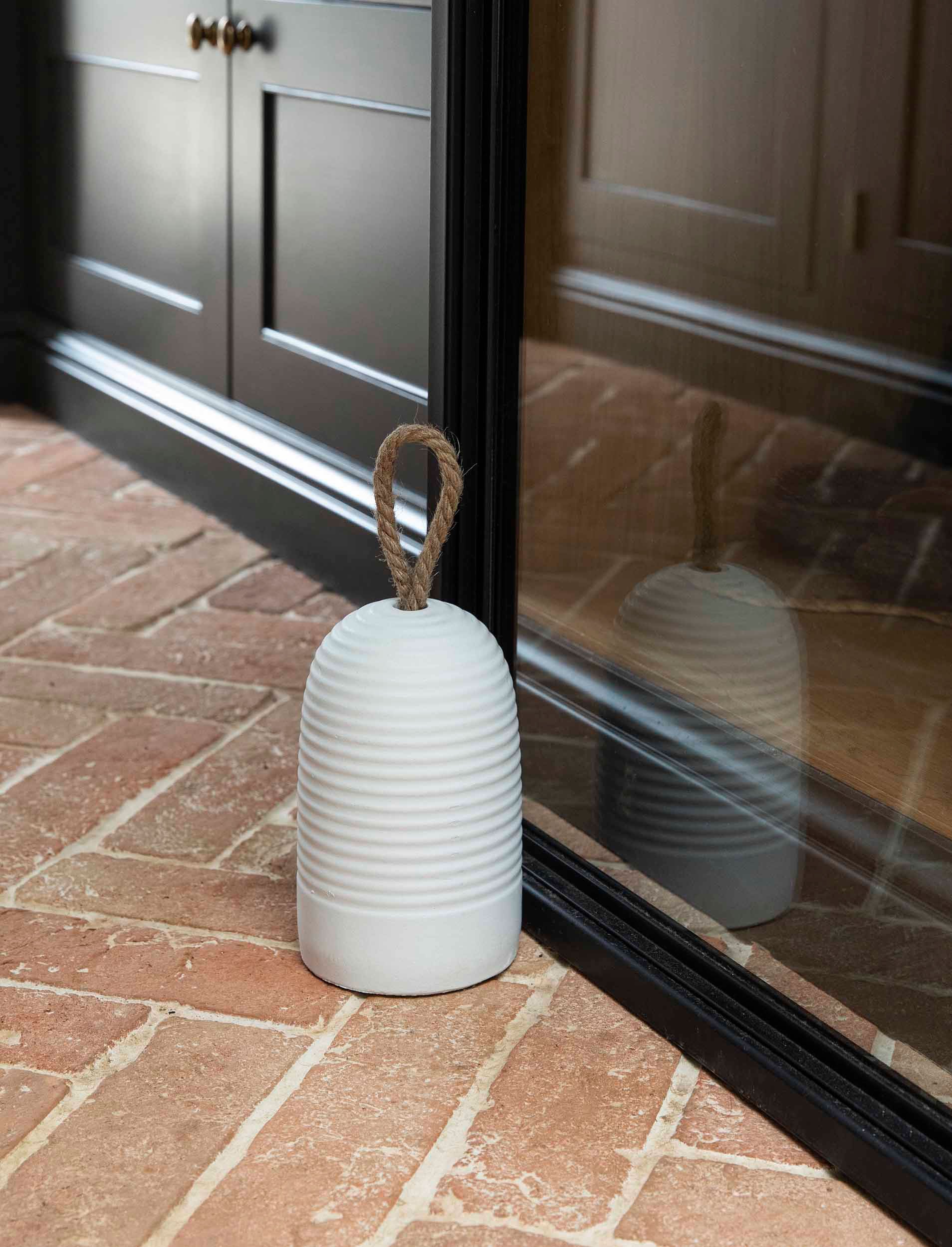 Cement Doorstop - White