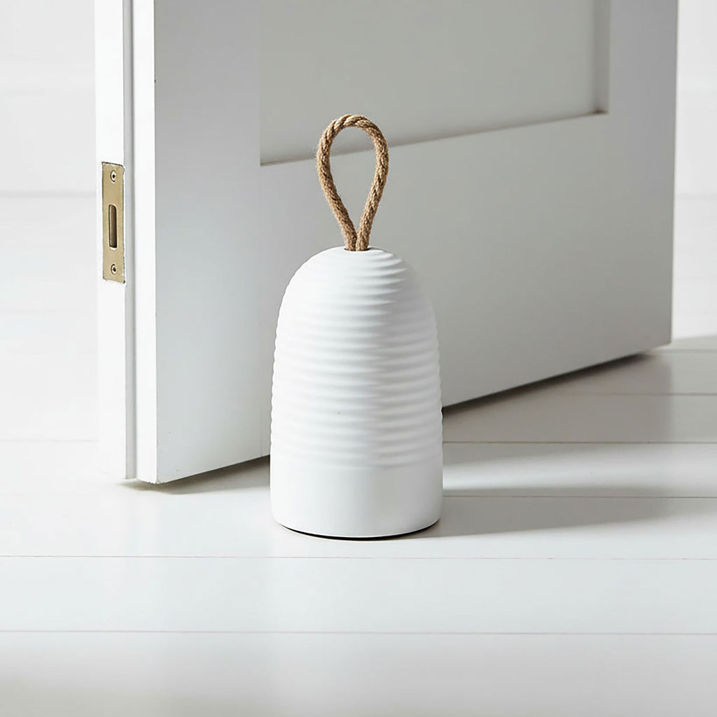 Cement Doorstop - White