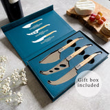 3 Piece Olive Wood Handle Cheese & Butter Knife Set