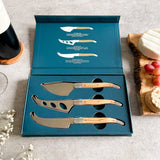 3 Piece Olive Wood Handle Cheese & Butter Knife Set