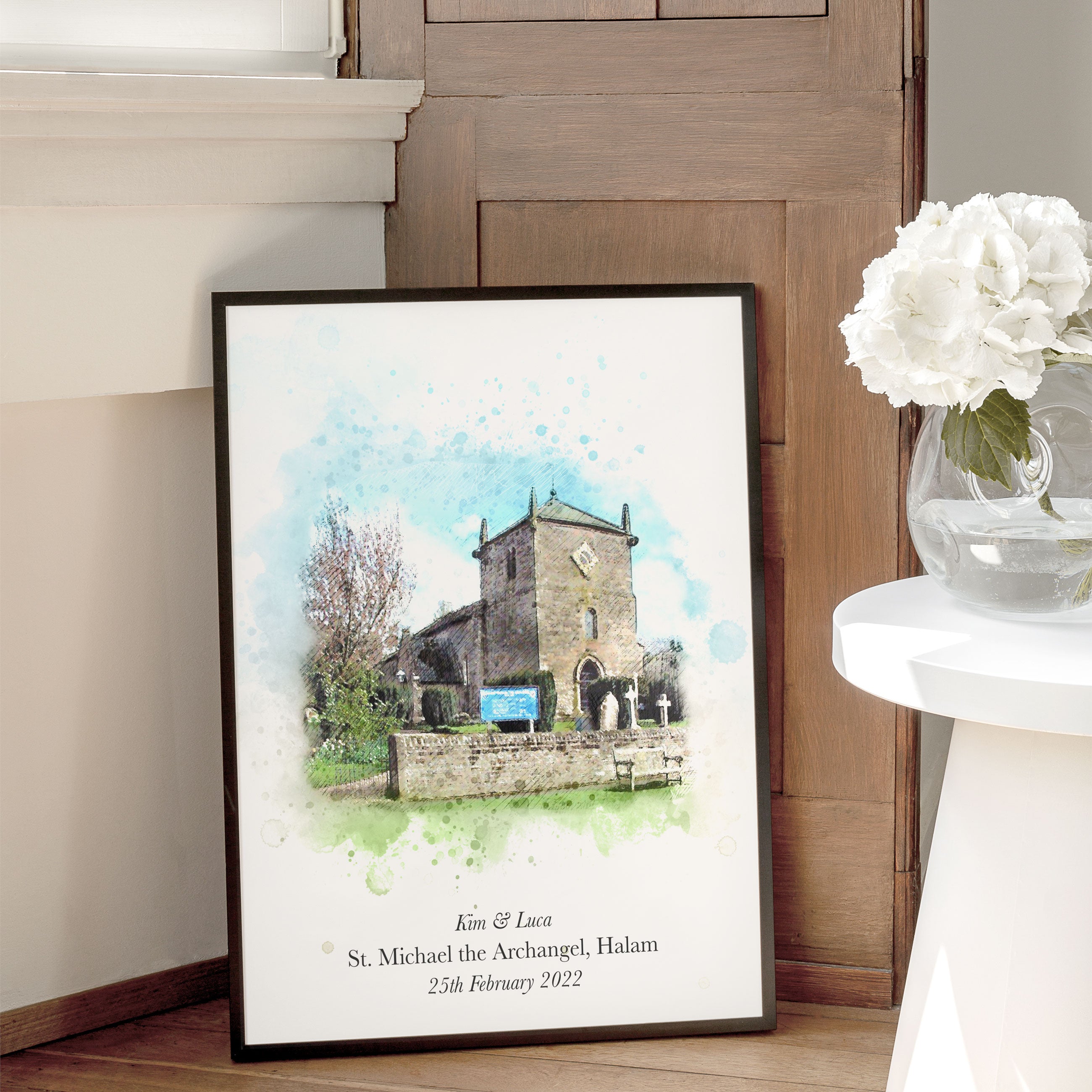 Personalised Watercolour Church Portrait Print