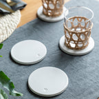 Set of 4 Ceramic Coasters with Debossed Star