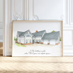 Personalised Watercolour Home Portrait Art Print
