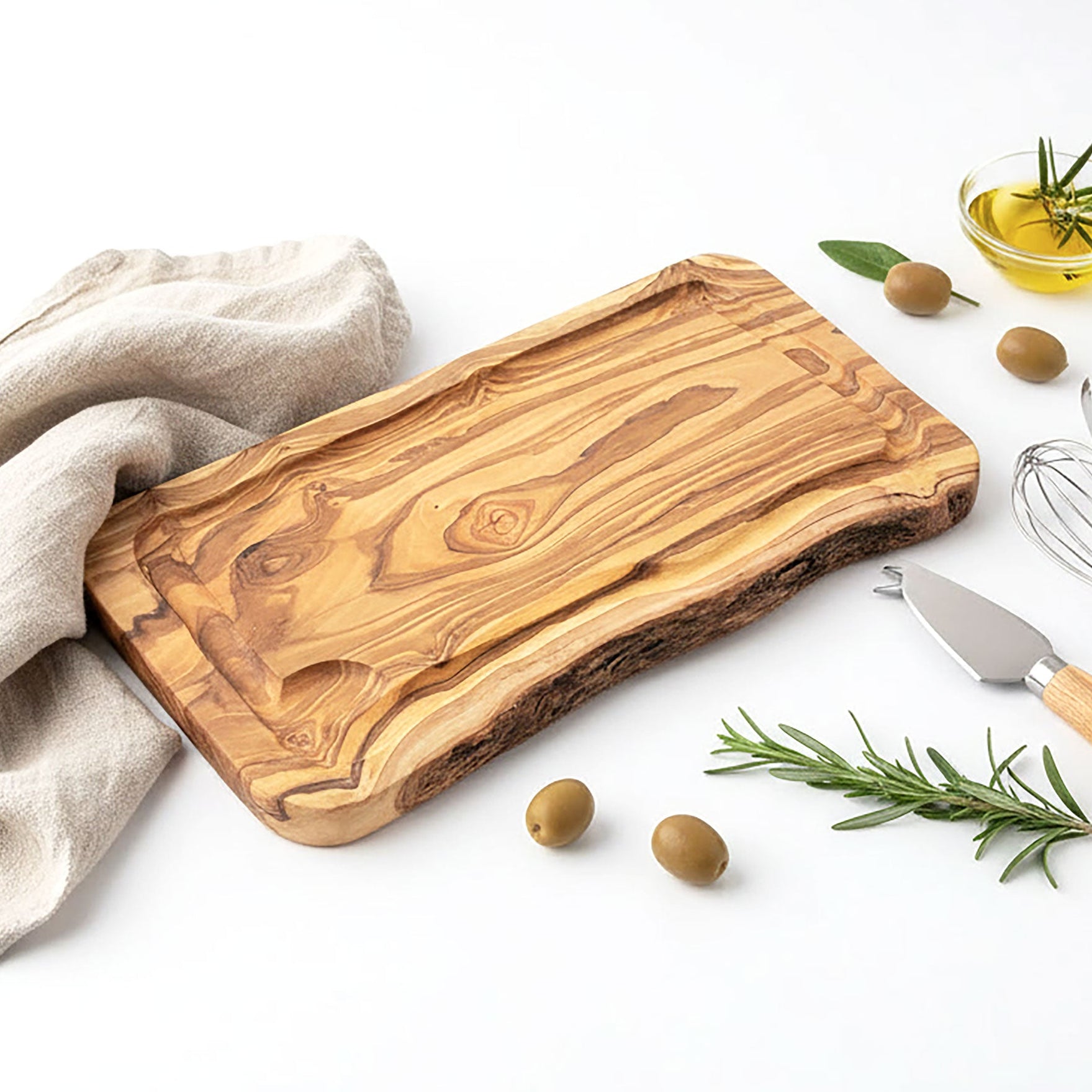 Olive Wood Cutting Board with Jus Groove