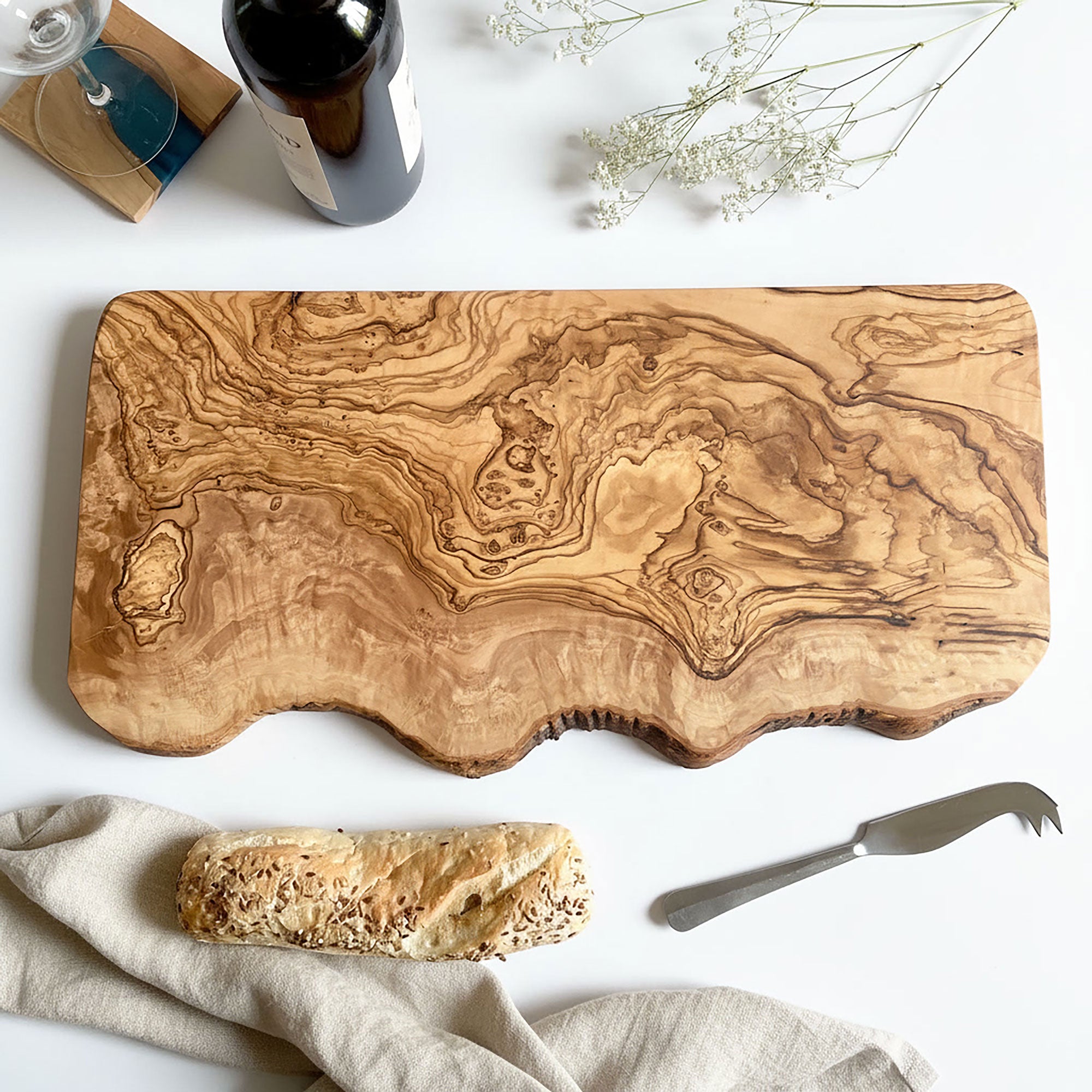 Rustic Olive Wood Serving/Charcuterie Board - Length 50cm