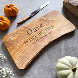 Personalised Rustic Olive Wood Picky Bits Board