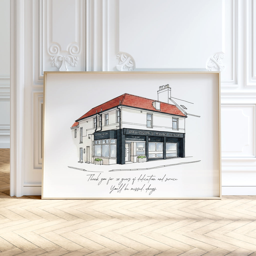 Personalised Watercolour Home Portrait Art Print