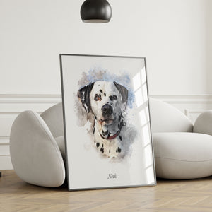 Personalised Watercolour Pet Art Portrait Print