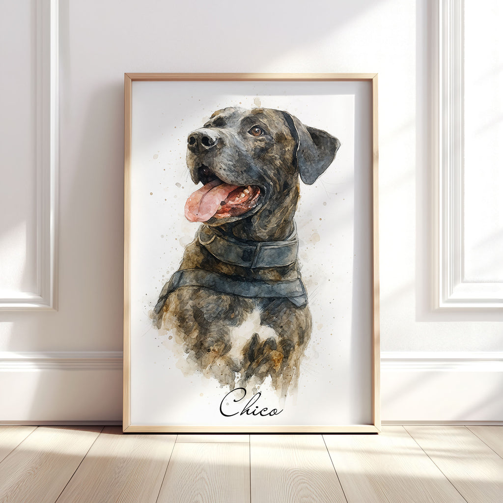 Personalised Watercolour Style Dog, Horse and Pet Portrait