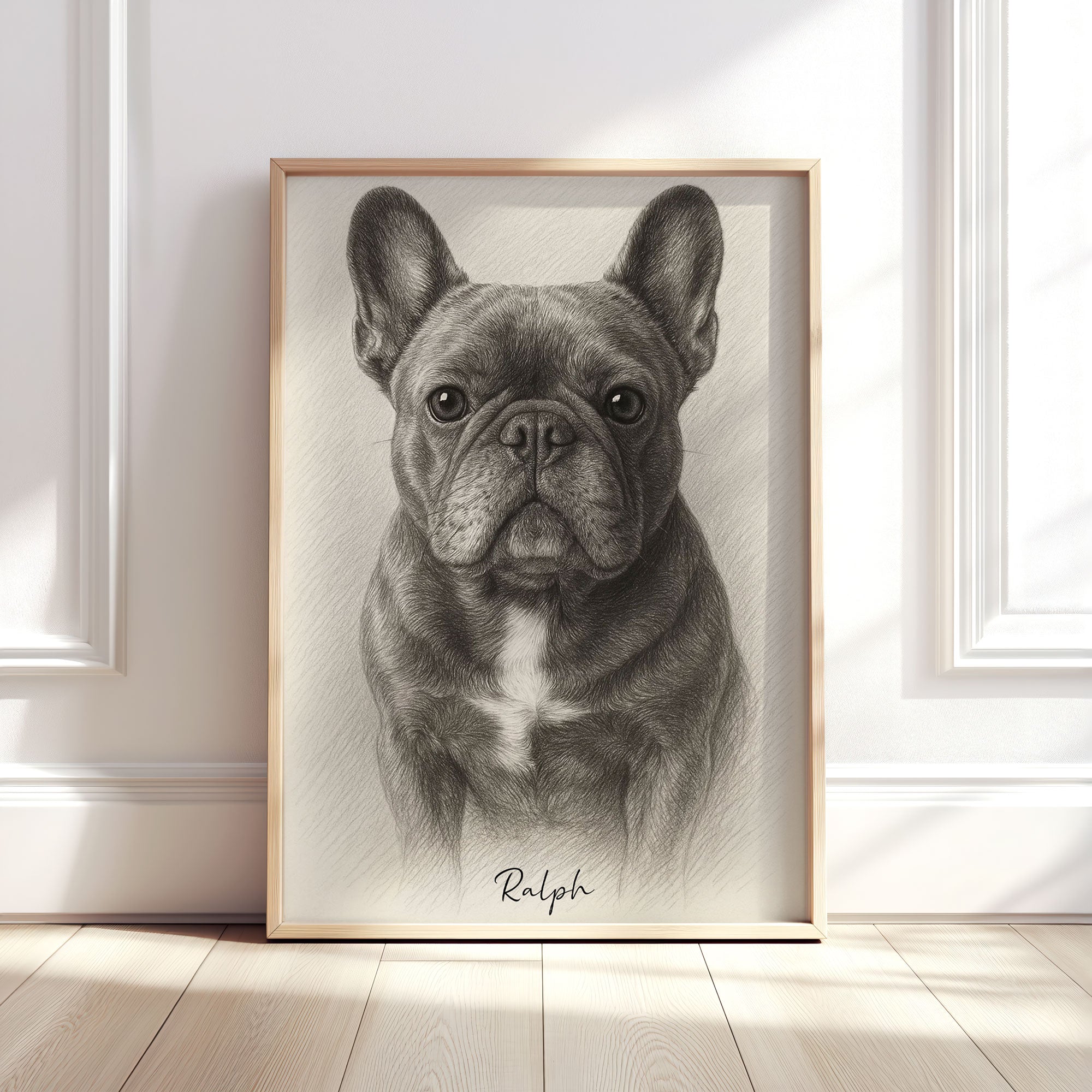 Personalised Black & White Pencil Sketch Dog and Pet Print