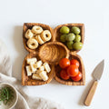 Olive Wood 5 Section Fancy Dipping Dish