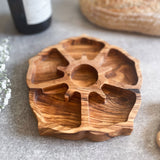 Olive Wood 6 Section Fancy Dipping Dish