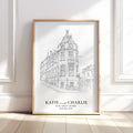 Personalised Fine Line Pencil Sketch Venue Print