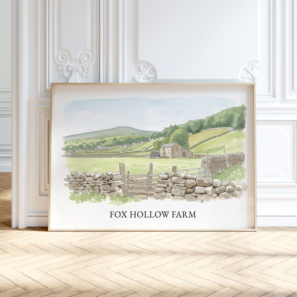 Personalised Watercolour Home Portrait Art Print