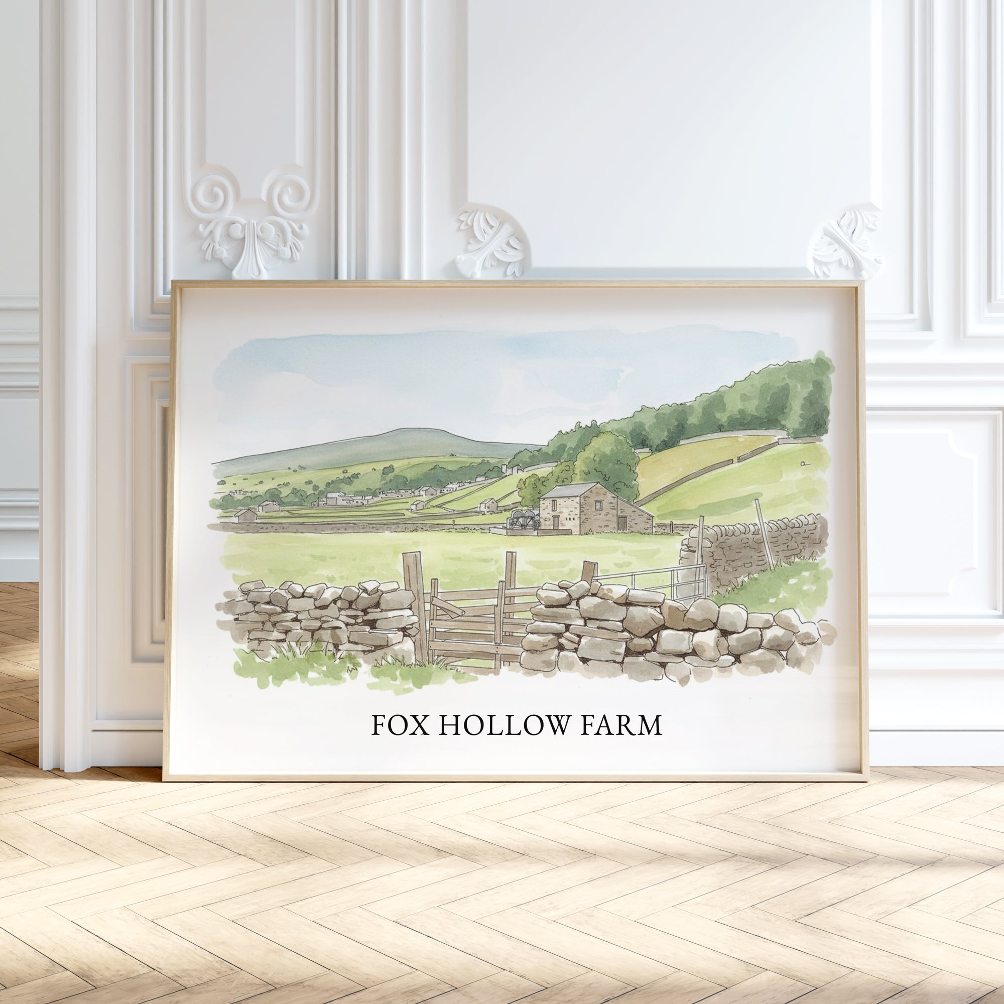Personalised Watercolour Home Portrait Art Print