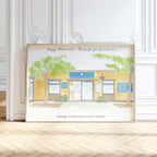 Personalised Workplace Illustration Portrait Print | Retirement Gift