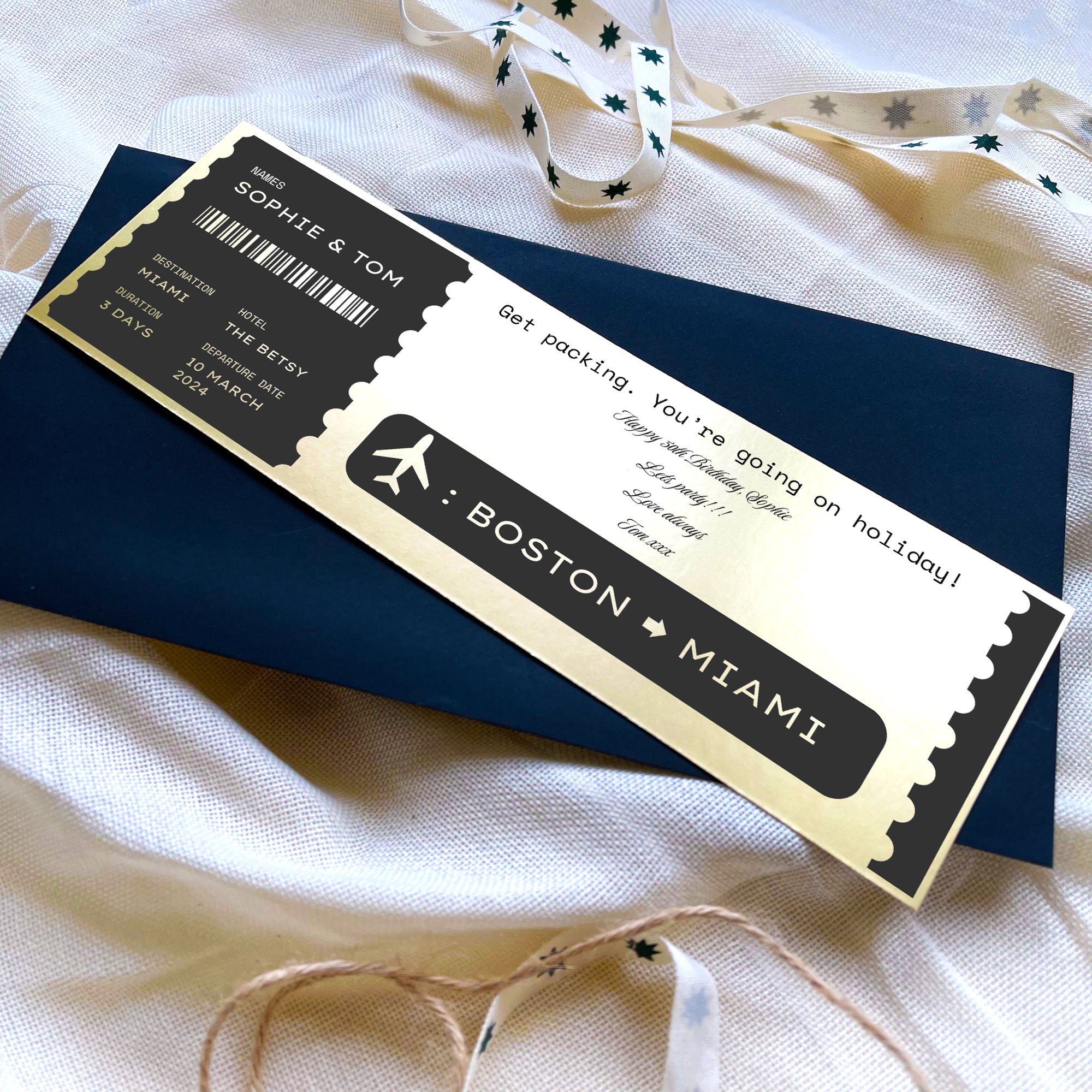 Personalised Travel Boarding Pass Birthday Gift