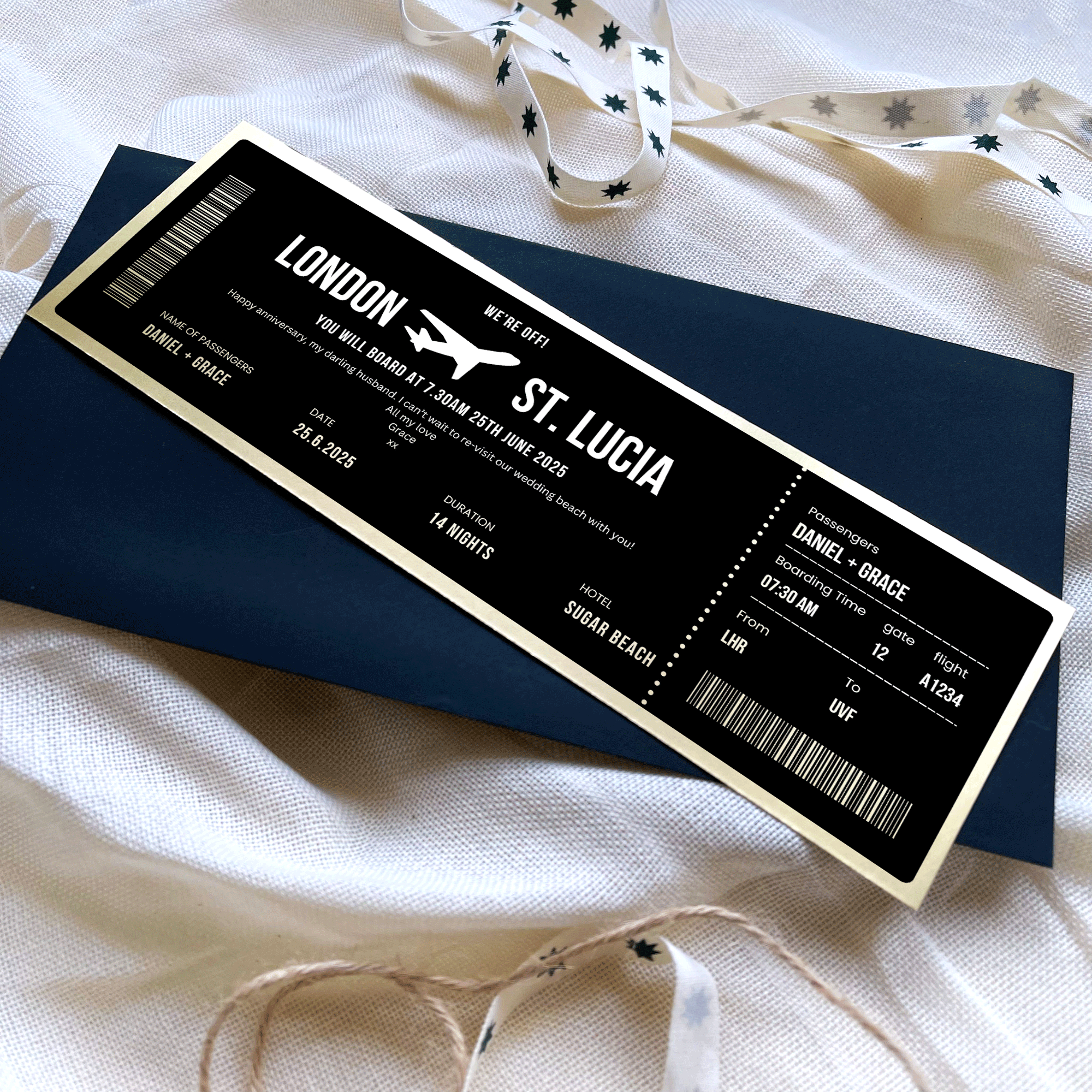 Personalised Travel Boarding Pass Birthday Gift