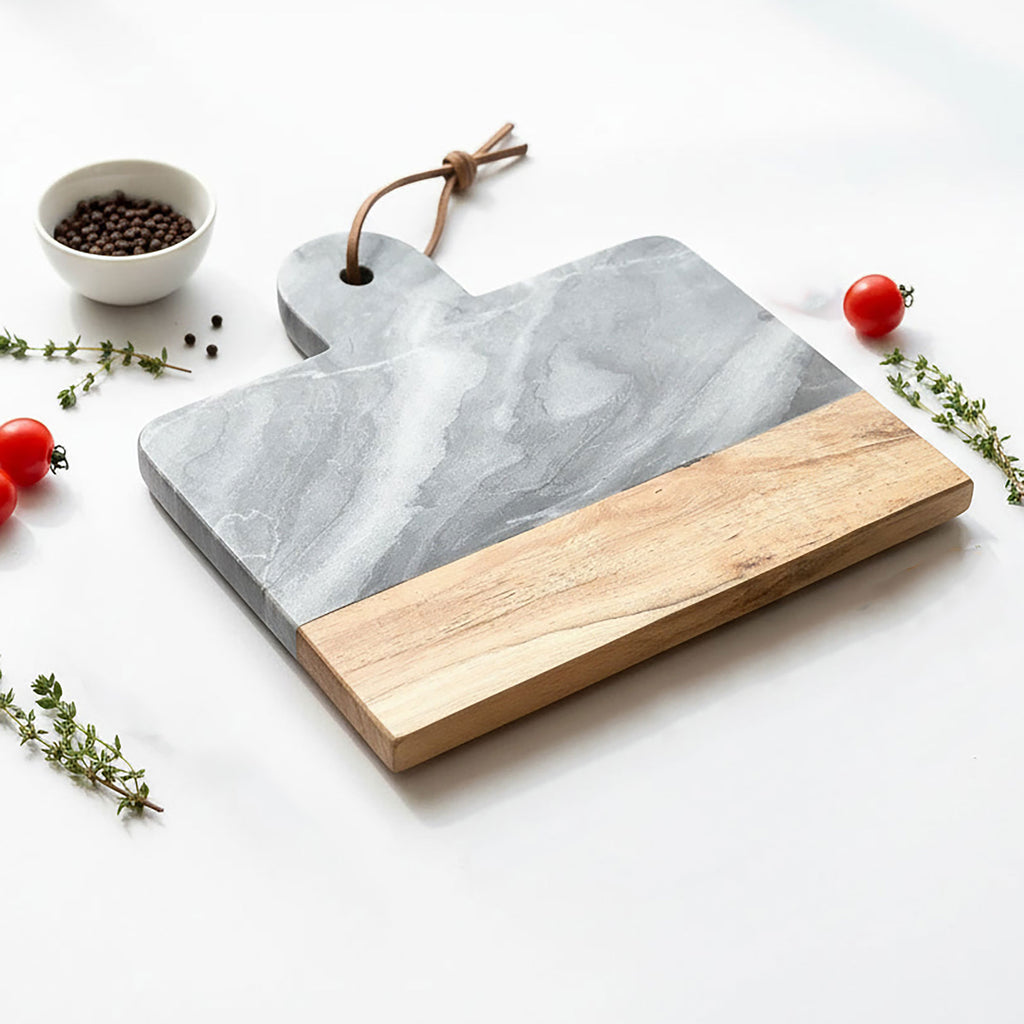 Marble And Acacia Wood Cheese Board - In Grey or White