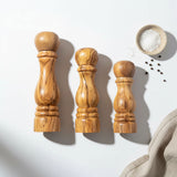 Olive Wood Traditional Style Pepper or Salt Mill and Grinder - 3 Sizes