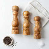 Olive Wood Traditional Style Pepper or Salt Mill and Grinder - 3 Sizes