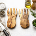 Traditional Olive Wood Salad Hands