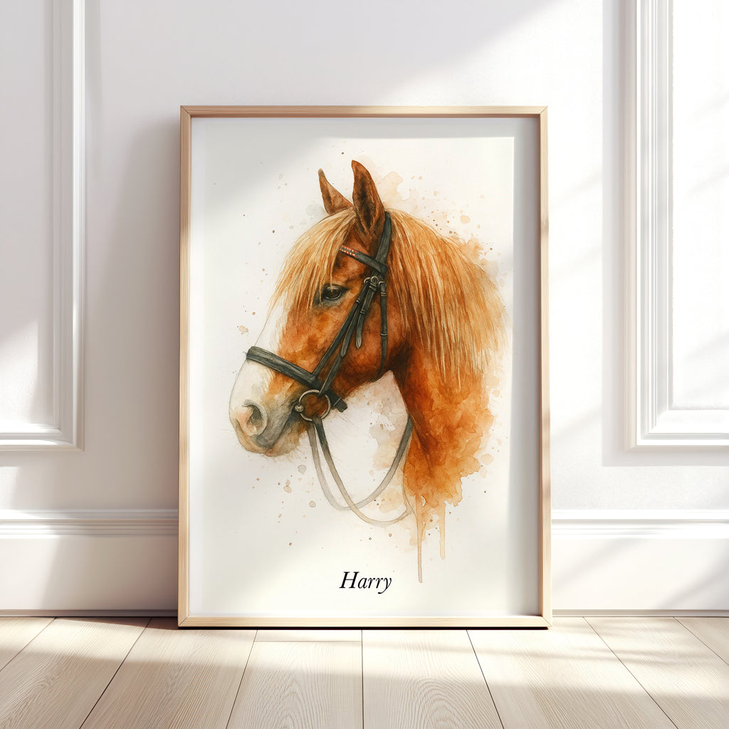 Personalised Watercolour Style Dog, Horse and Pet Portrait
