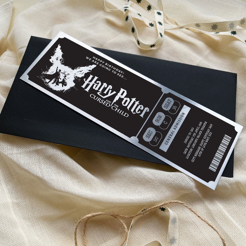 Personalised Gold Custom Theatre Show Ticket Keepsake