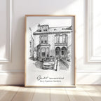 Personalised Heavy Pencil Sketch Venue Print