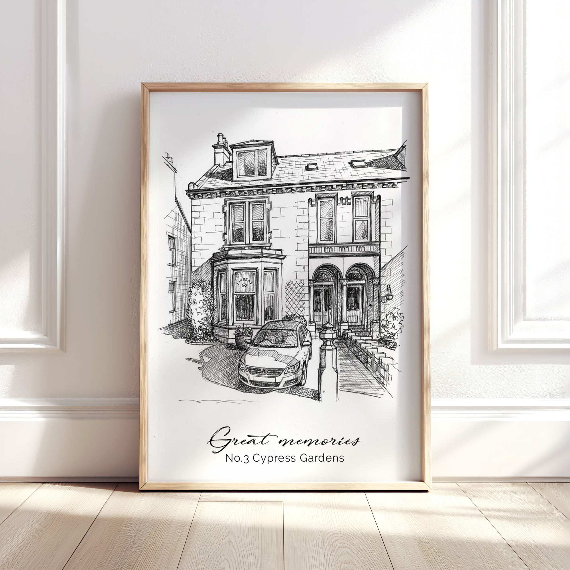 Personalised Heavy Pencil Sketch Venue Print