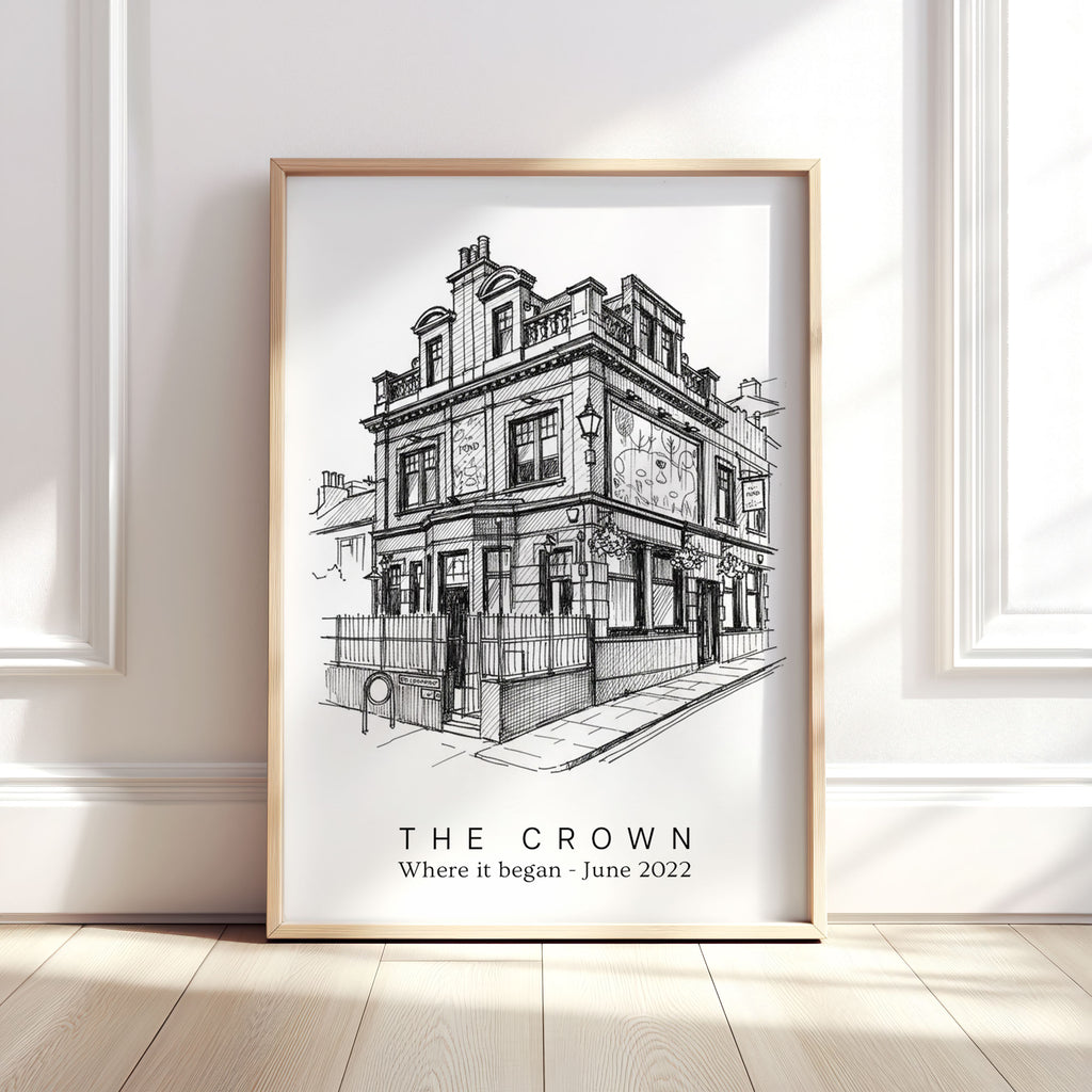 Personalised Heavy Pencil Sketch Venue Print