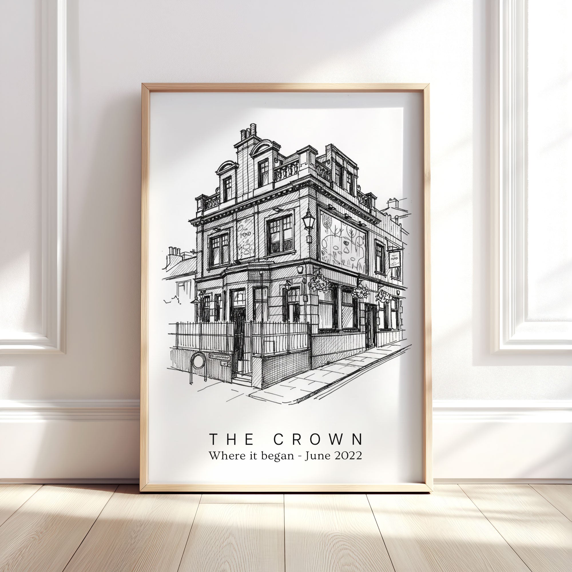 Personalised Heavy Pencil Sketch Venue Print