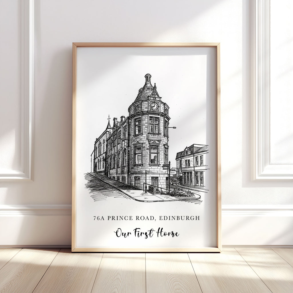 Personalised Heavy Pencil Sketch Venue Print