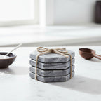 Set of 4 Grey Marble Hexagonal Coasters