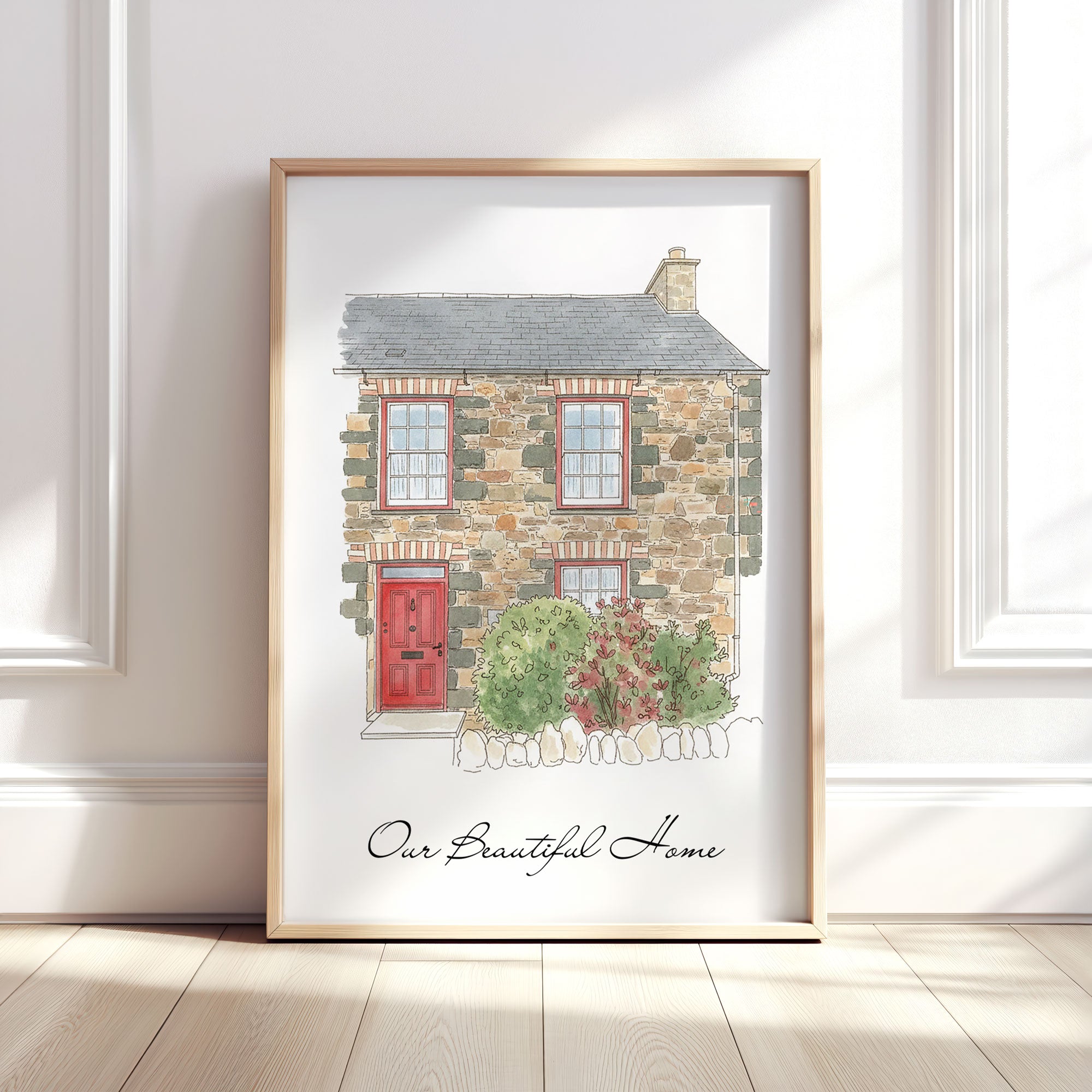 Personalised Watercolour Home Portrait Art Print