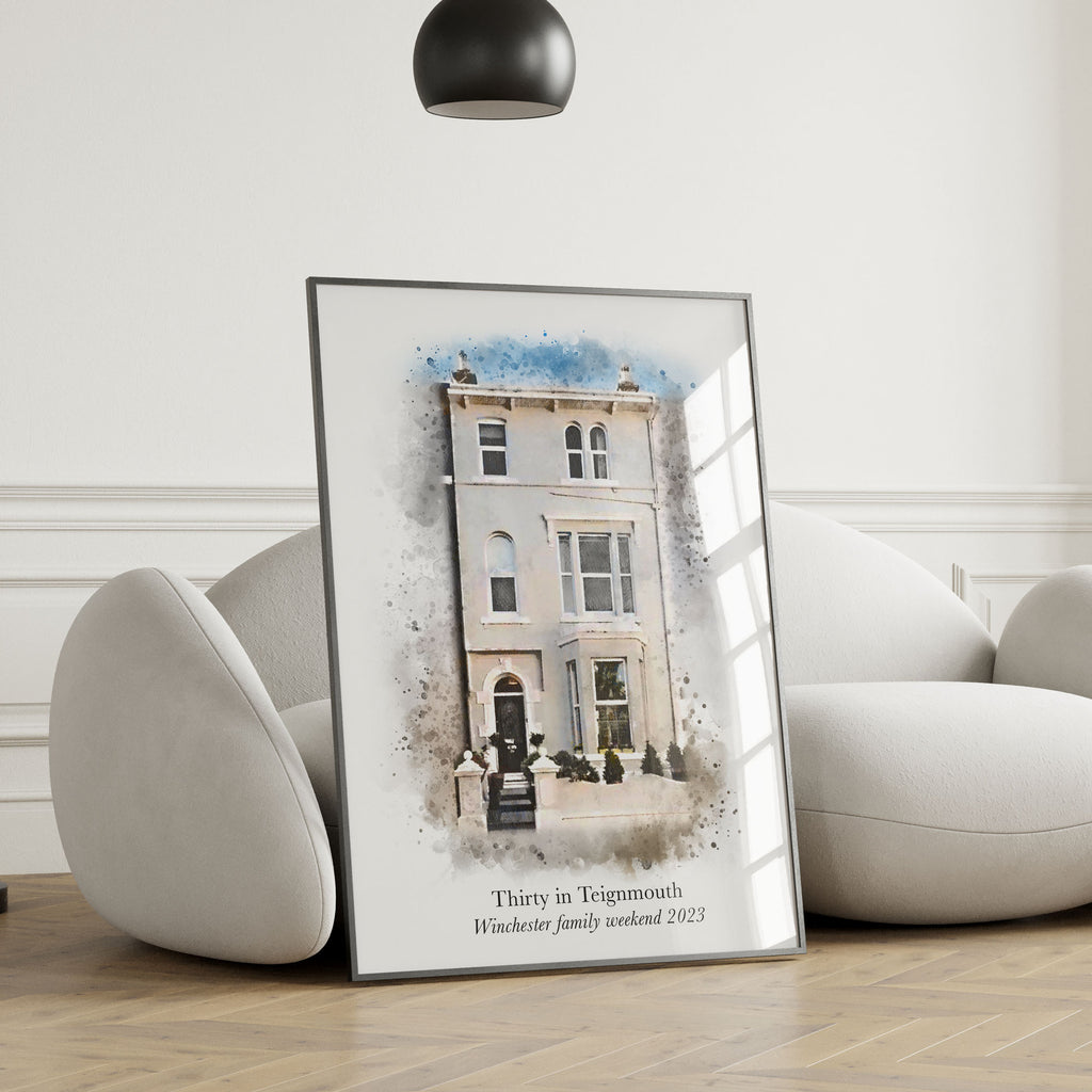 Personalised Watercolour Home Portrait Art Print