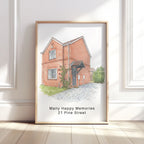 Personalised Watercolour Home Portrait Art Print