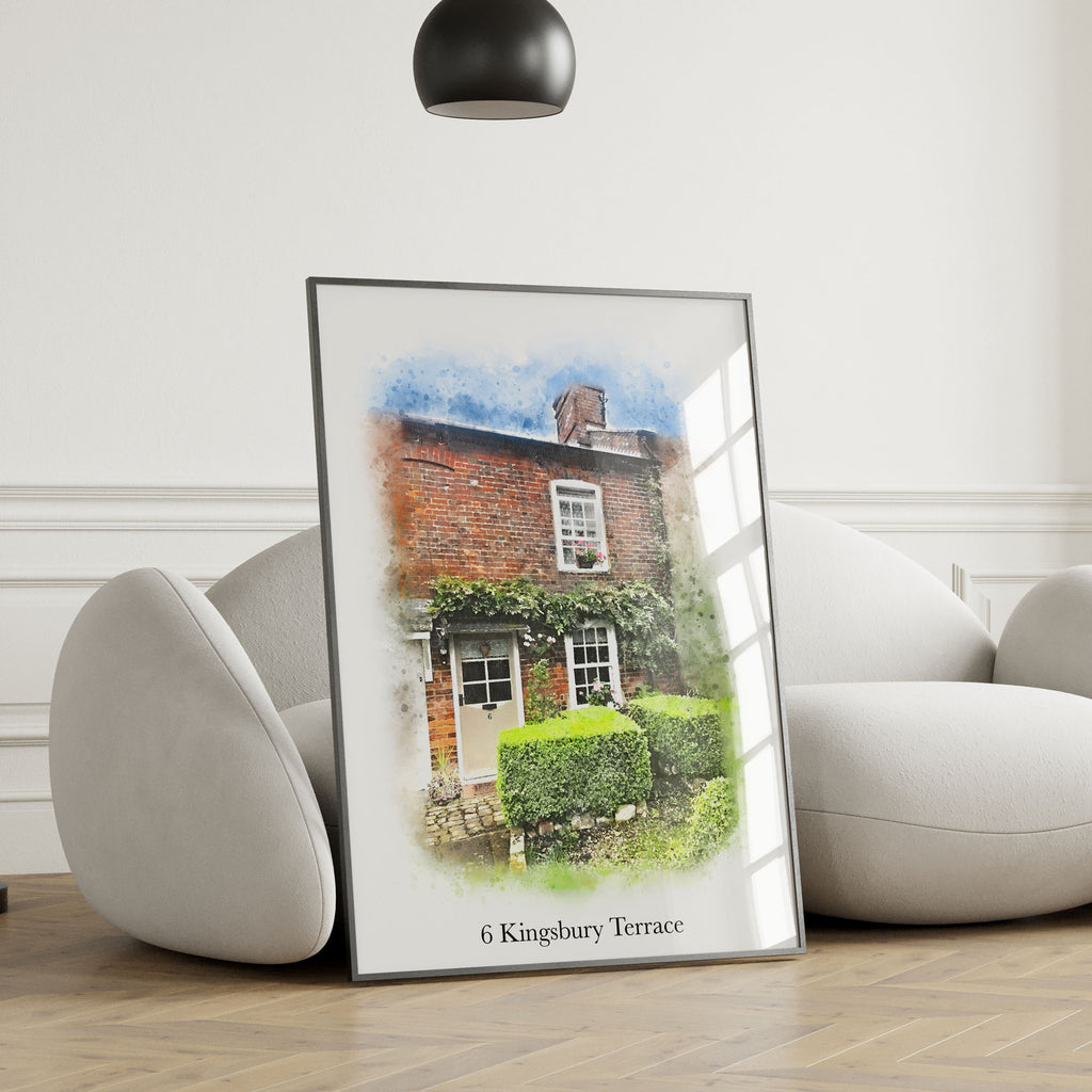 Personalised Watercolour Home Portrait Art Print