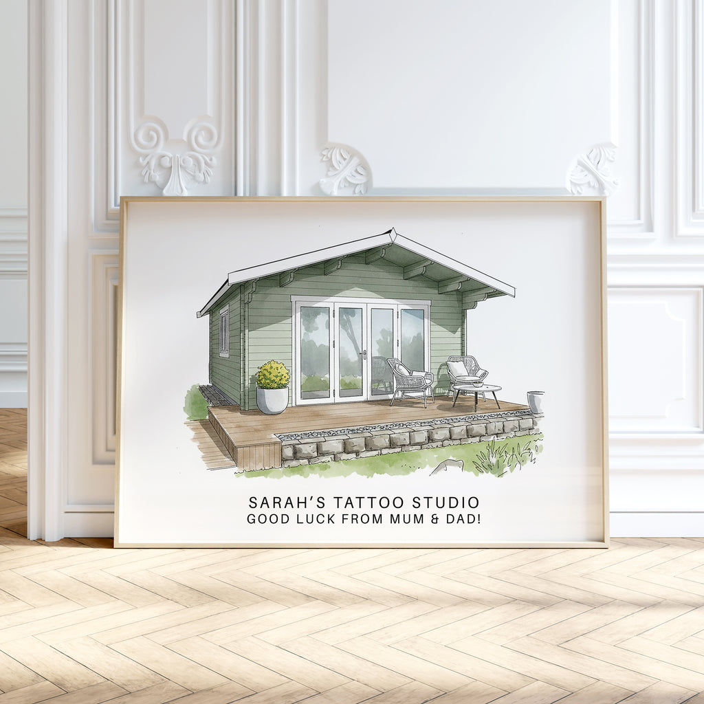 Personalised Watercolour Home Portrait Art Print