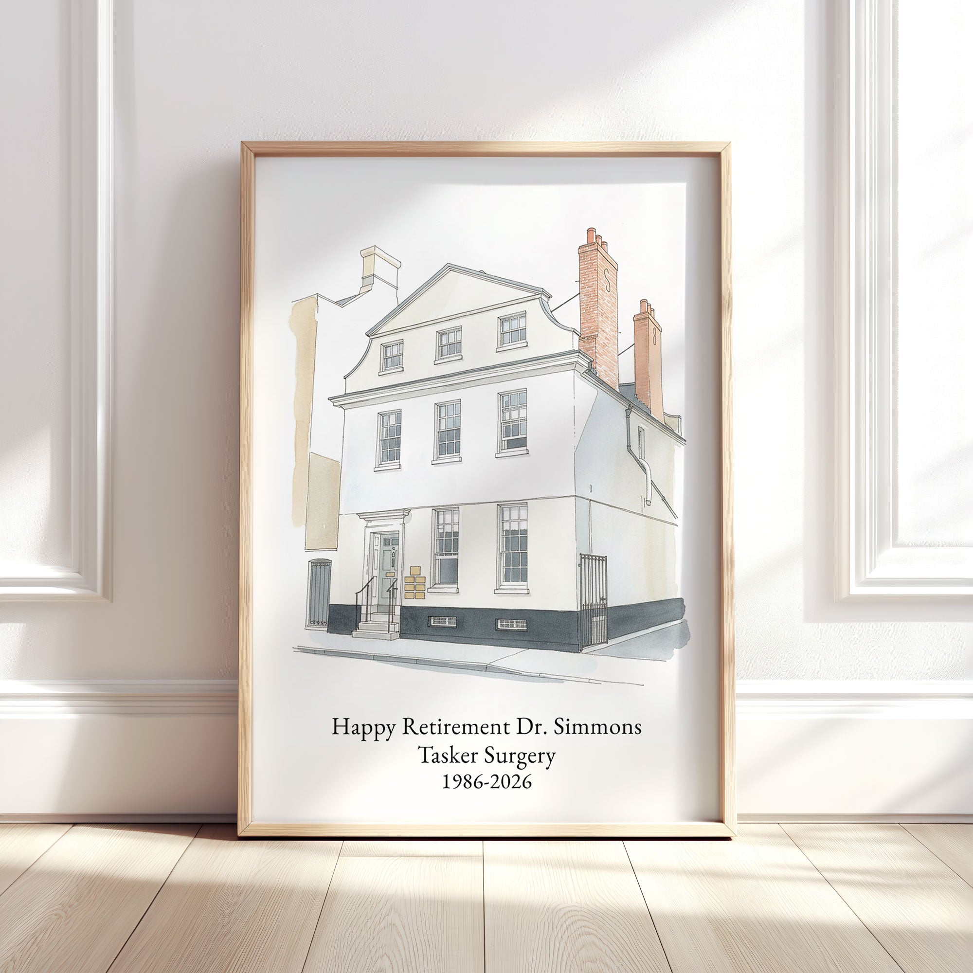 Personalised Watercolour Home Portrait Art Print