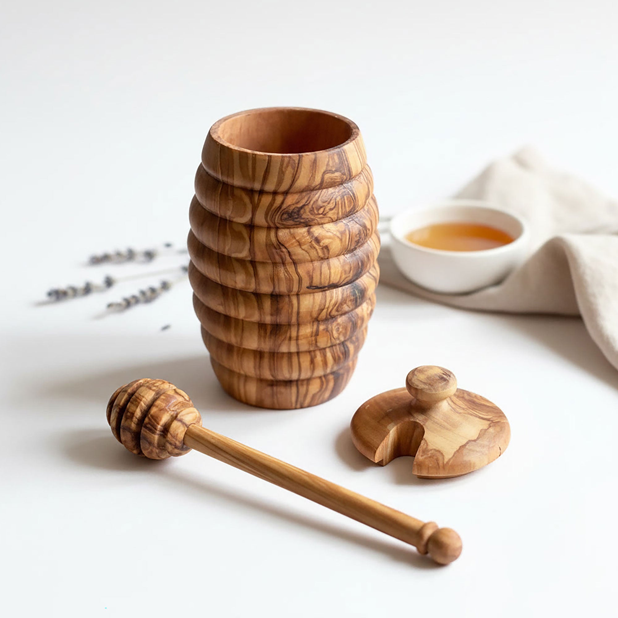 2 Piece Honey Pot and Honey Drizzler Set