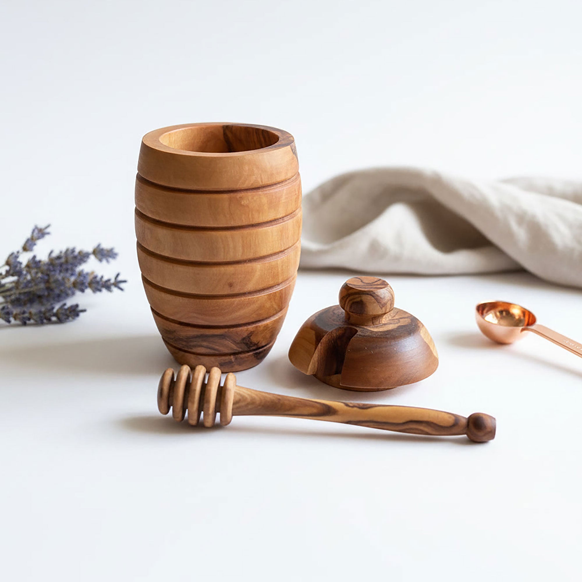 2 Piece Honey Pot and Honey Drizzler Set
